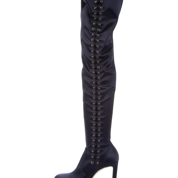 Jimmy Choo over the knee laced up blue boots 39 - Picture 1 of 5
